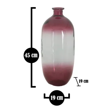 Wazon BOTELLA NAPOLES Szkło Recyklingowe Czerwony 19x45 cm (WYPRODUKOWANY W HISZPANII)